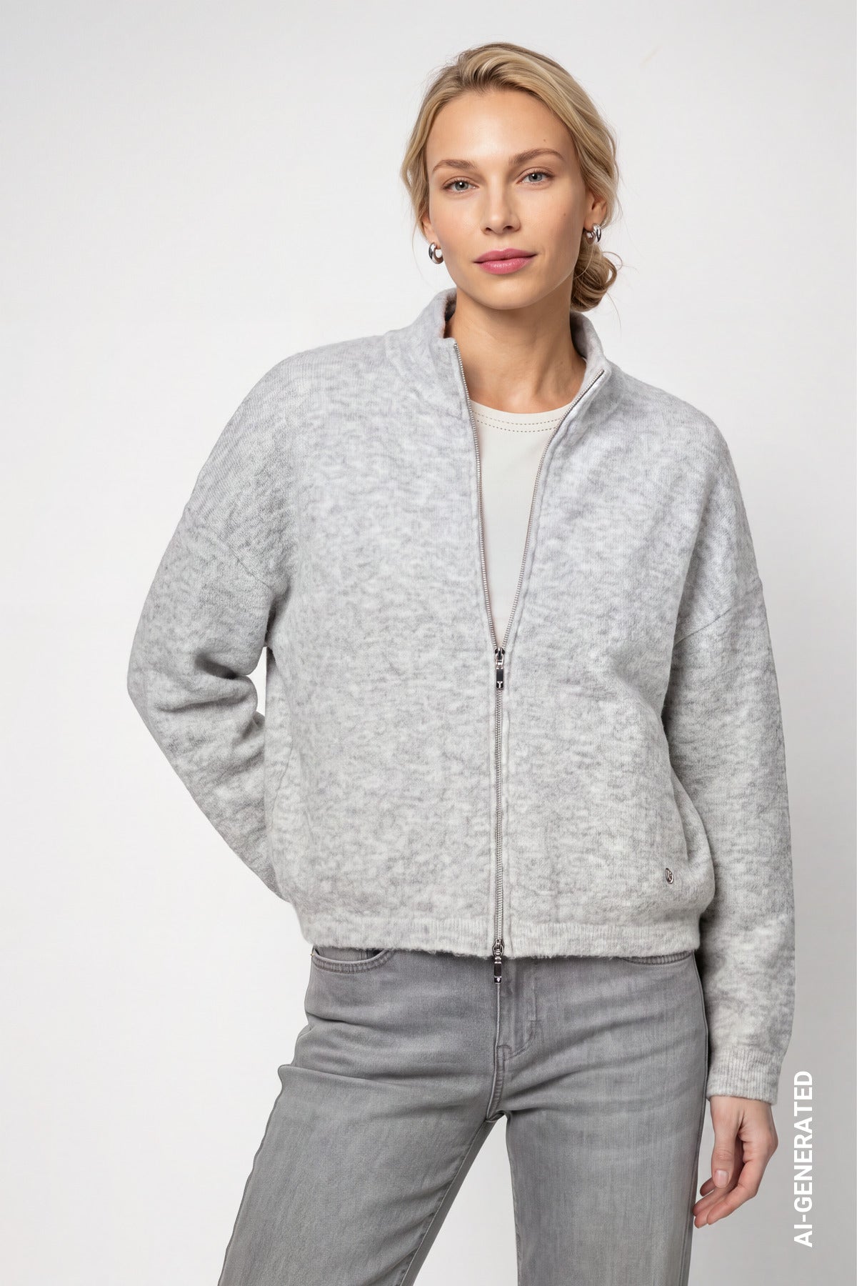 Strickjacke mit Reißverschluss