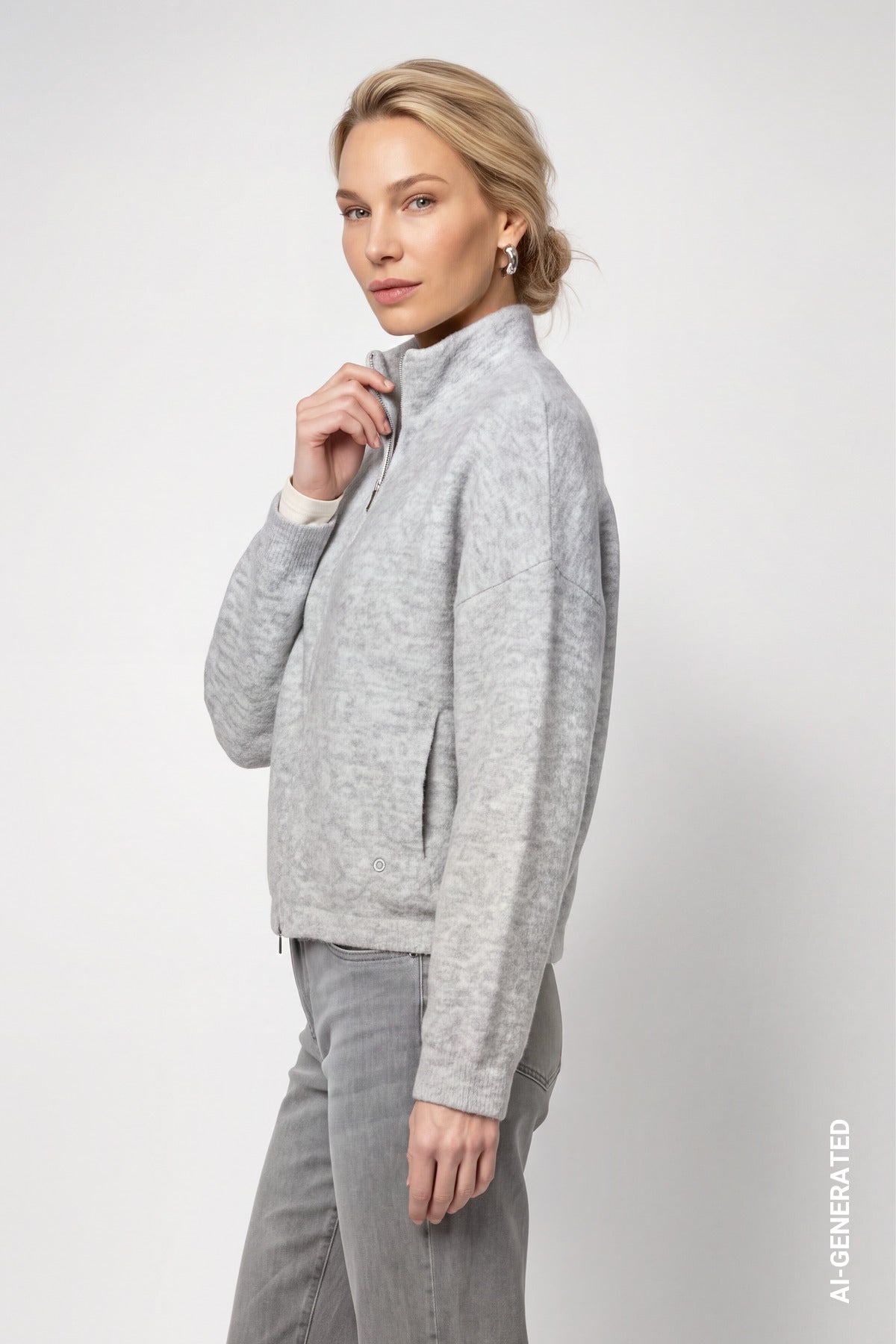 Strickjacke mit Reißverschluss