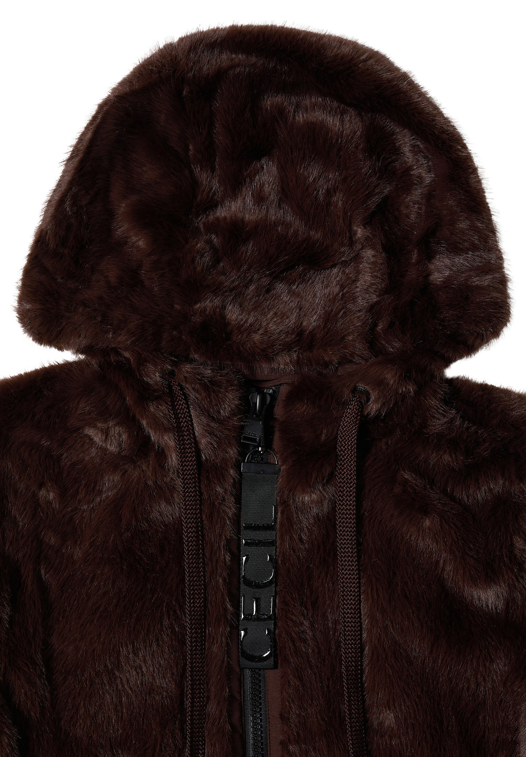 Fake Fur Jacke mit Softshelldetails