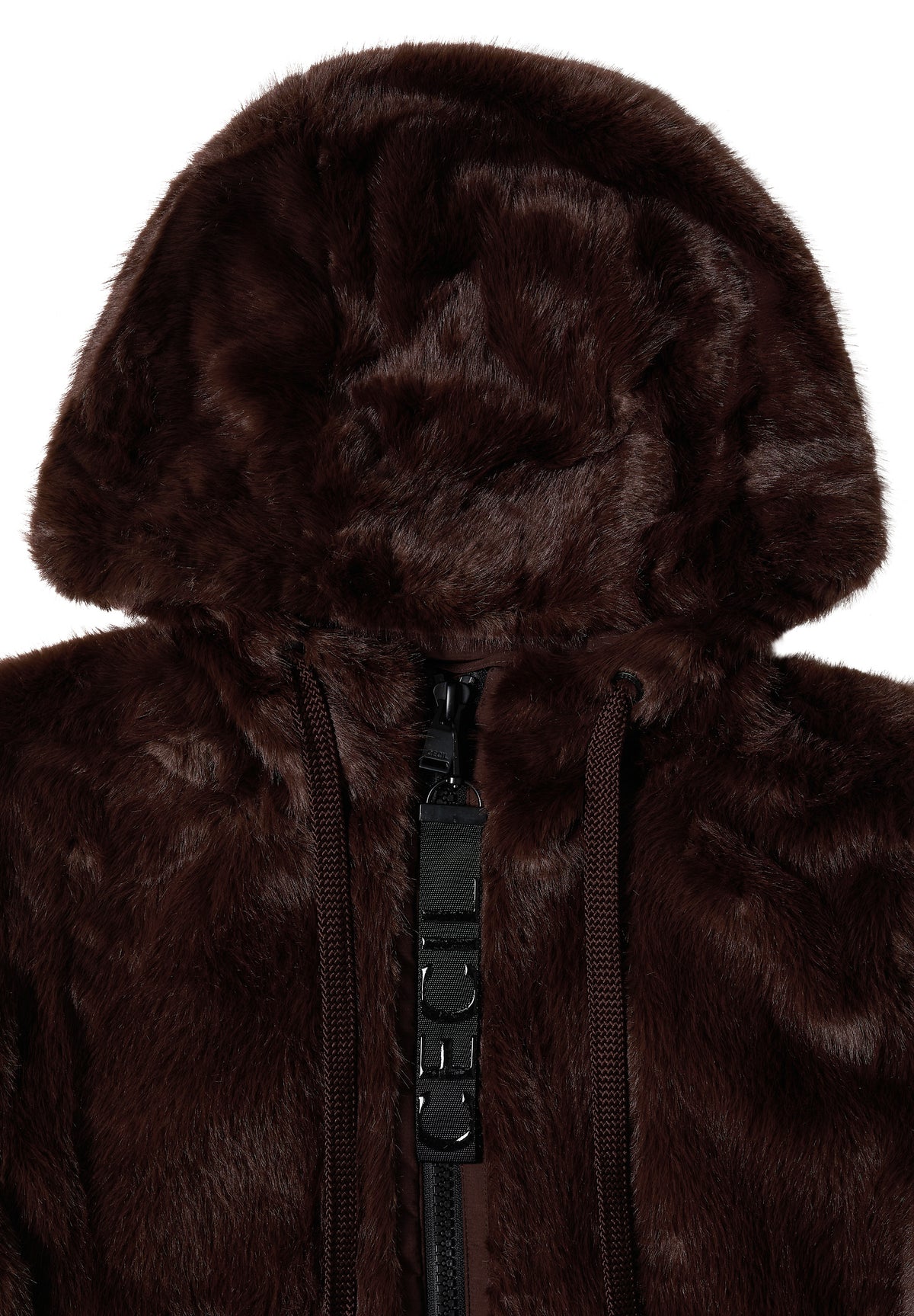 Fake Fur Jacke mit Softshelldetails