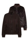Wendbarer Fake Fur Blouson mit Leo-Muster