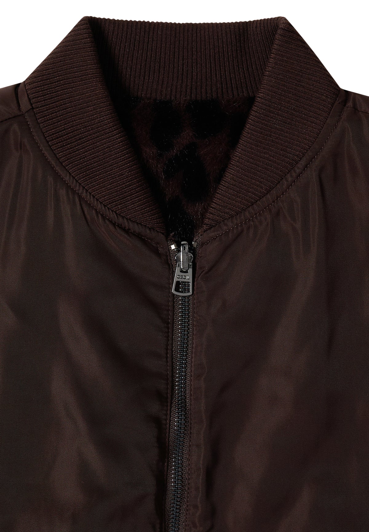 Wendbarer Fake Fur Blouson mit Leo-Muster