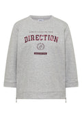 3/4-Arm Shirt mit Rundhals und Wording