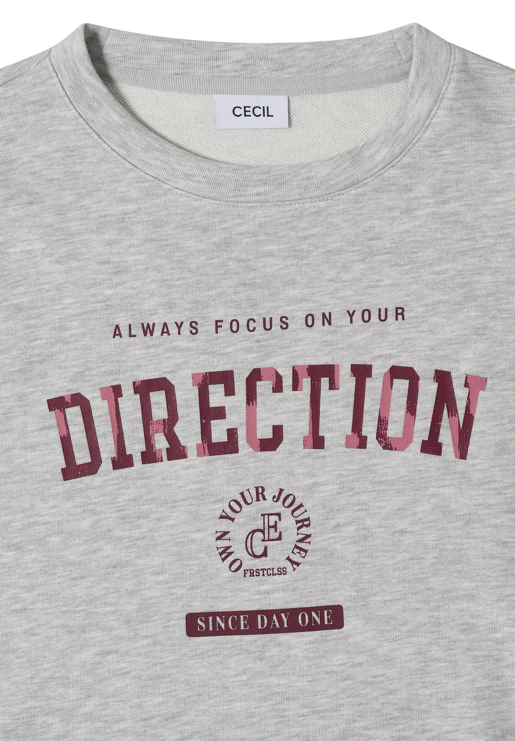 3/4-Arm Shirt mit Rundhals und Wording