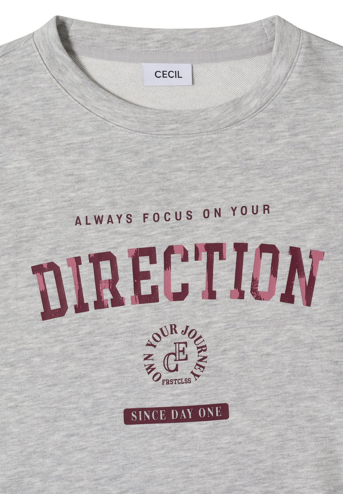 3/4-Arm Shirt mit Rundhals und Wording