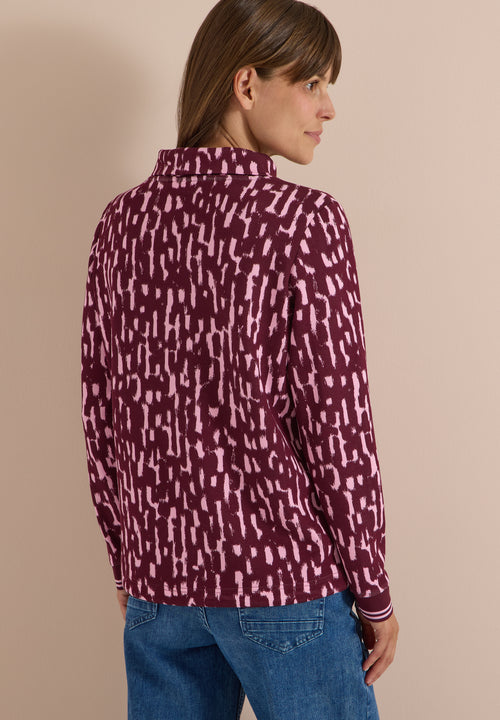 Langarm Shirt mit Stehkragen und Print von Cecil