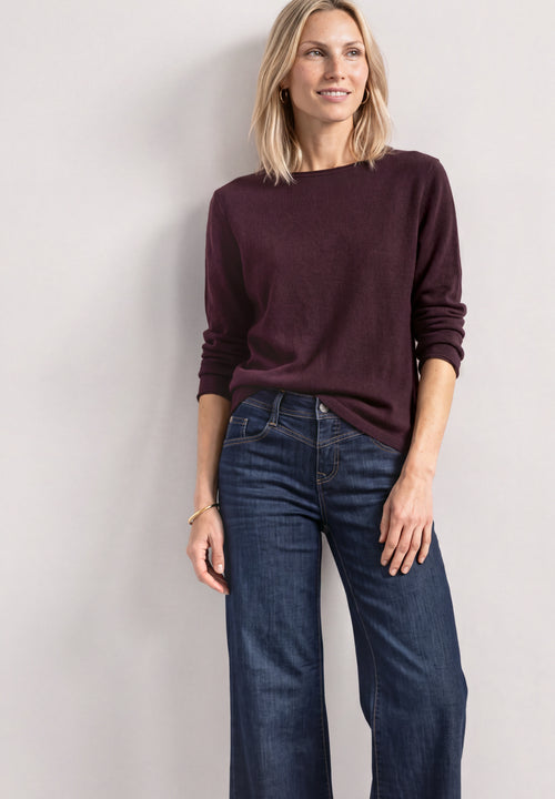 Pullover mit Boat Neck und Rollkanten von Street One