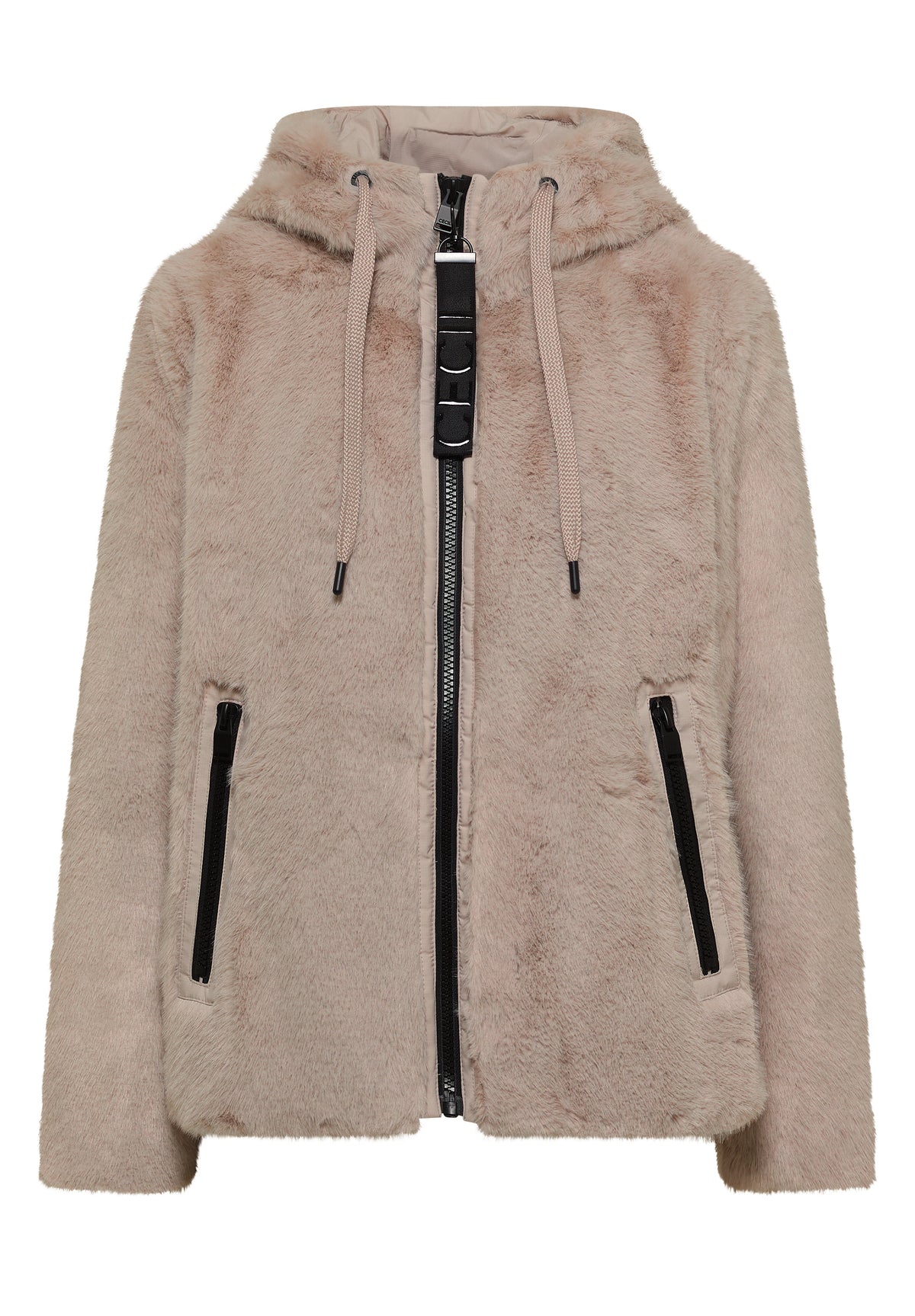 Fake-Fur-Jacke mit Softshelldetails von Cecil