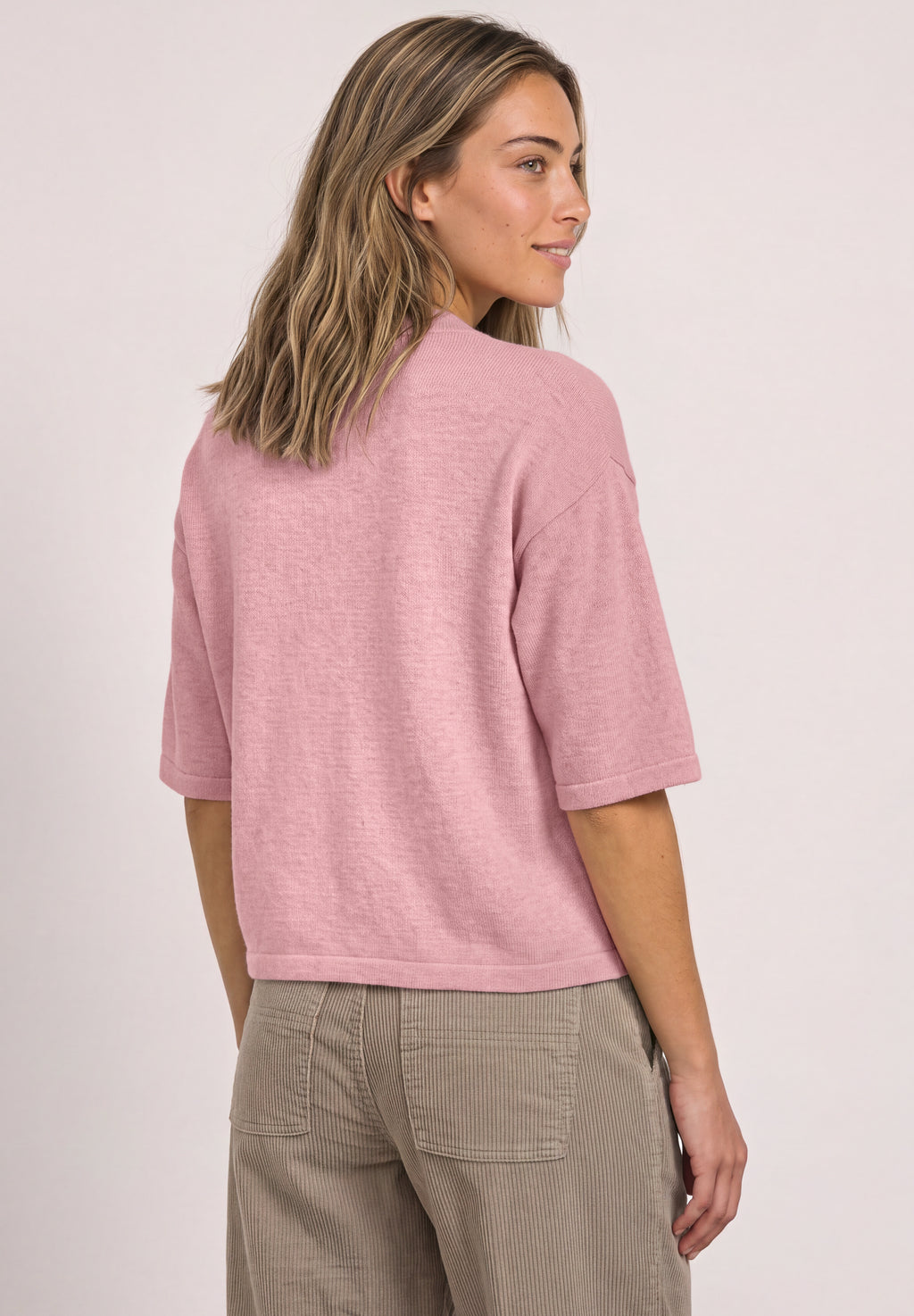 3/4-Arm Pullover mit Rundhals