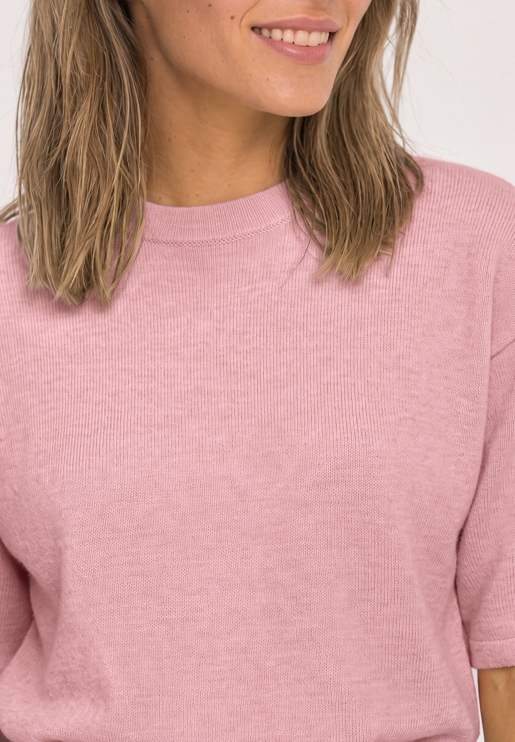 3/4-Arm Pullover mit Rundhals