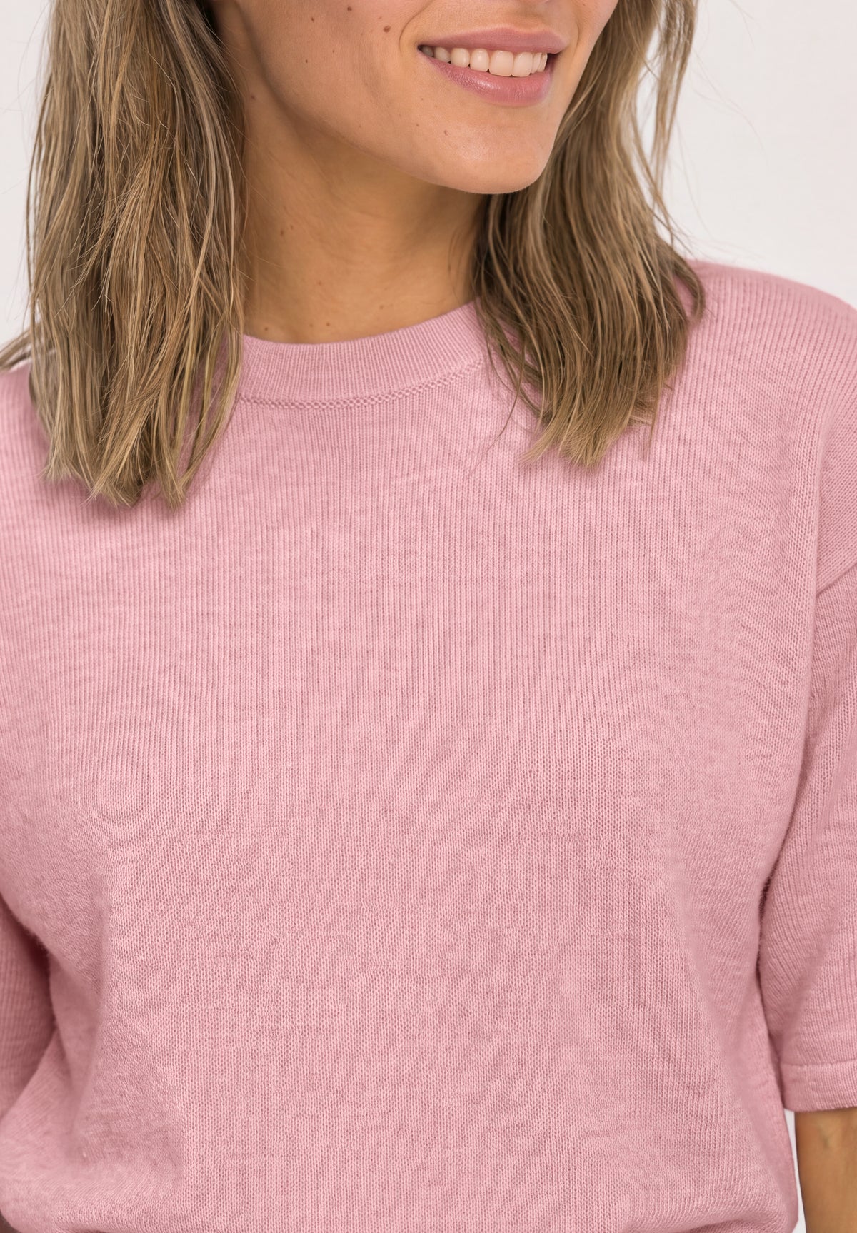 3/4-Arm Pullover mit Rundhals
