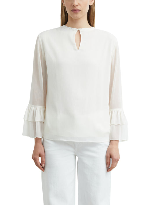 Chiffonbluse mit Trompetenärmeln von Comma