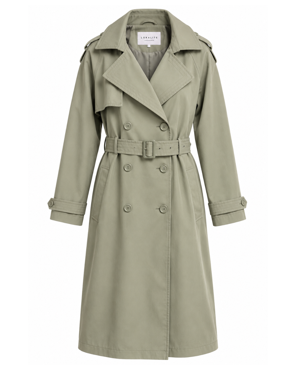 Trenchcoat mit Bindegürtel und Kapuze von Lolaliza