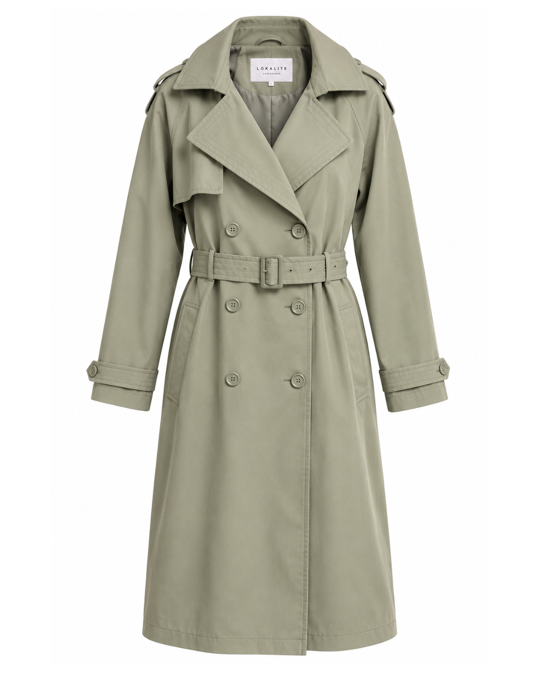 Trenchcoat mit Bindegürtel und Kapuze von Lolaliza