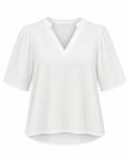 Halbarm-Bluse mit V-Ausschnitt von Lolaliza