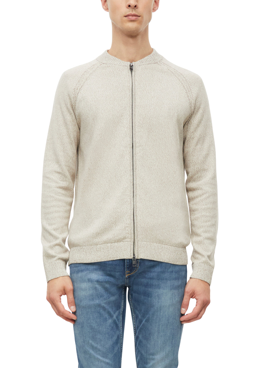 Strickjacke mit Reißverschluss in Beige von s.Oliver