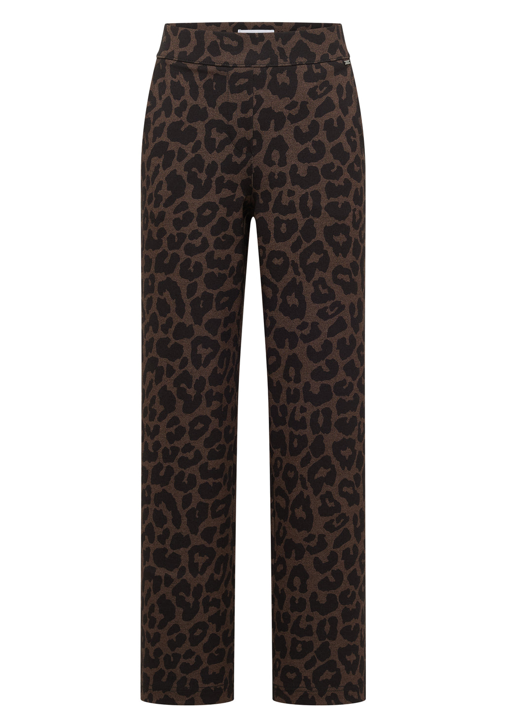 High Waist Straight Leg Hose mit Leo-Muster