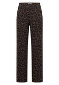 High Waist Straight Leg Hose mit Leo-Muster