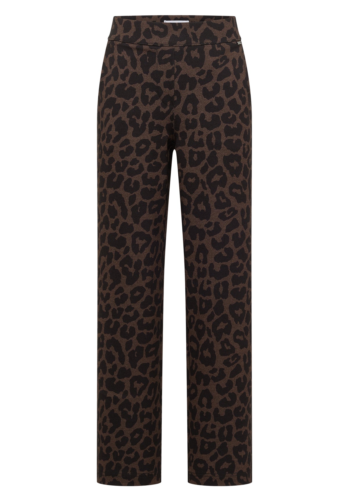 High Waist Straight Leg Hose mit Leo-Muster