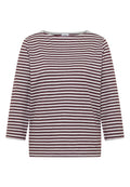 3/4-Arm Shirt mit Boat Neck und Streifen