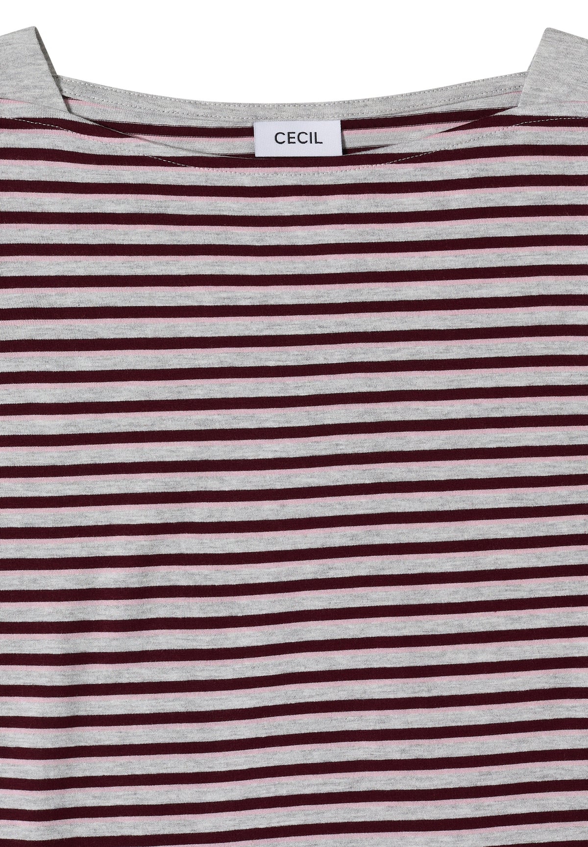 3/4-Arm Shirt mit Boat Neck und Streifen