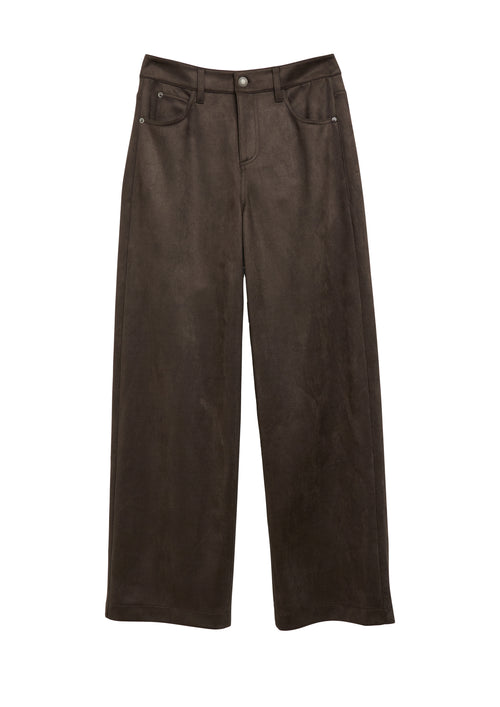 Wide-Leg-Hose in Velours-Optik von Comma