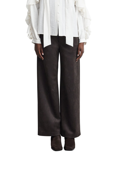 Wide-Leg-Hose in Velours-Optik von Comma