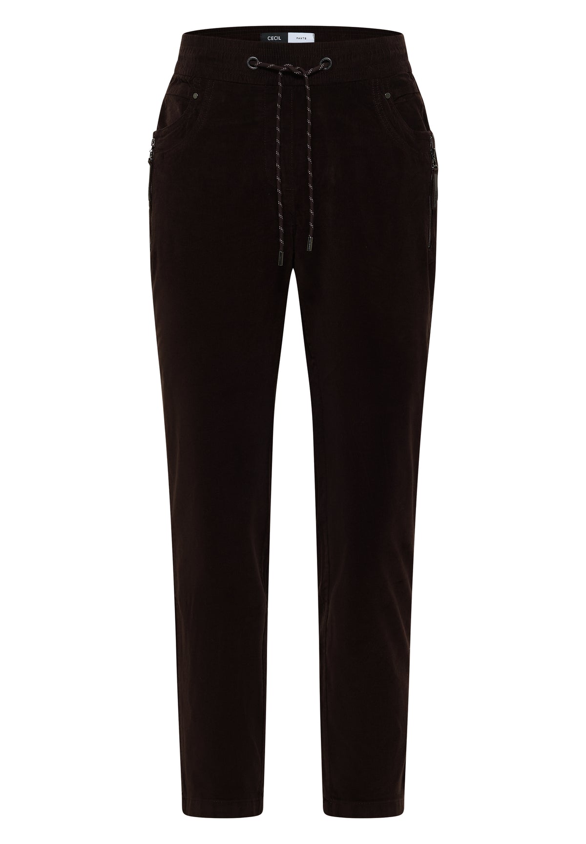 Mid Waist Slim Leg Hose im Casual Fit