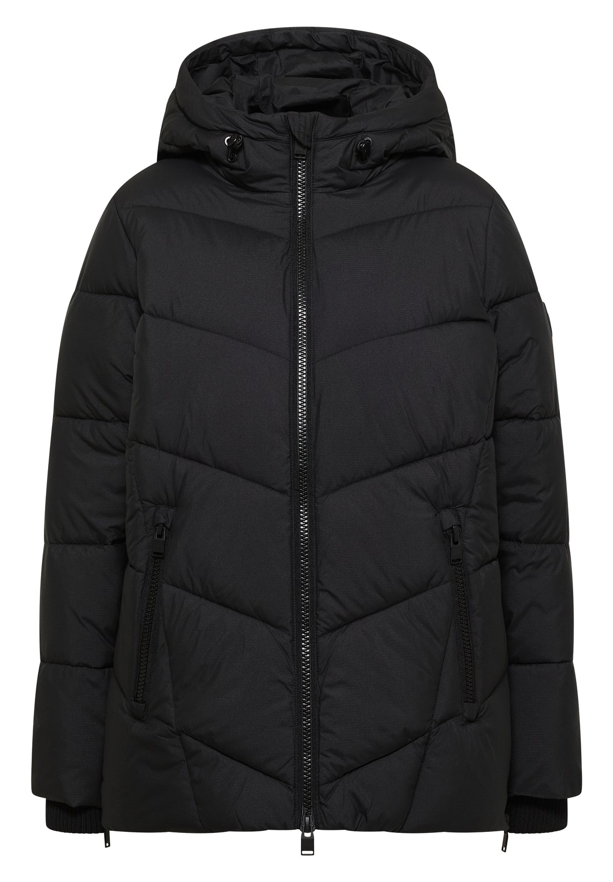 Puffer-Jacke in Midi-Länge mit Kapuze