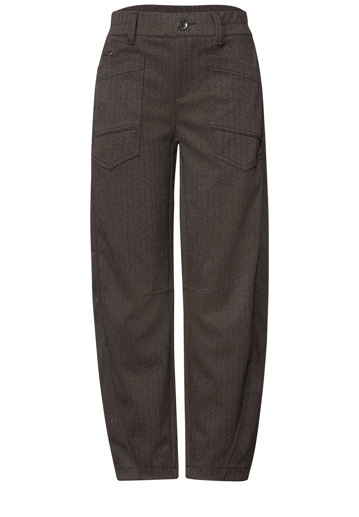High Waist Barrel Leg Hose mit Elastikbund