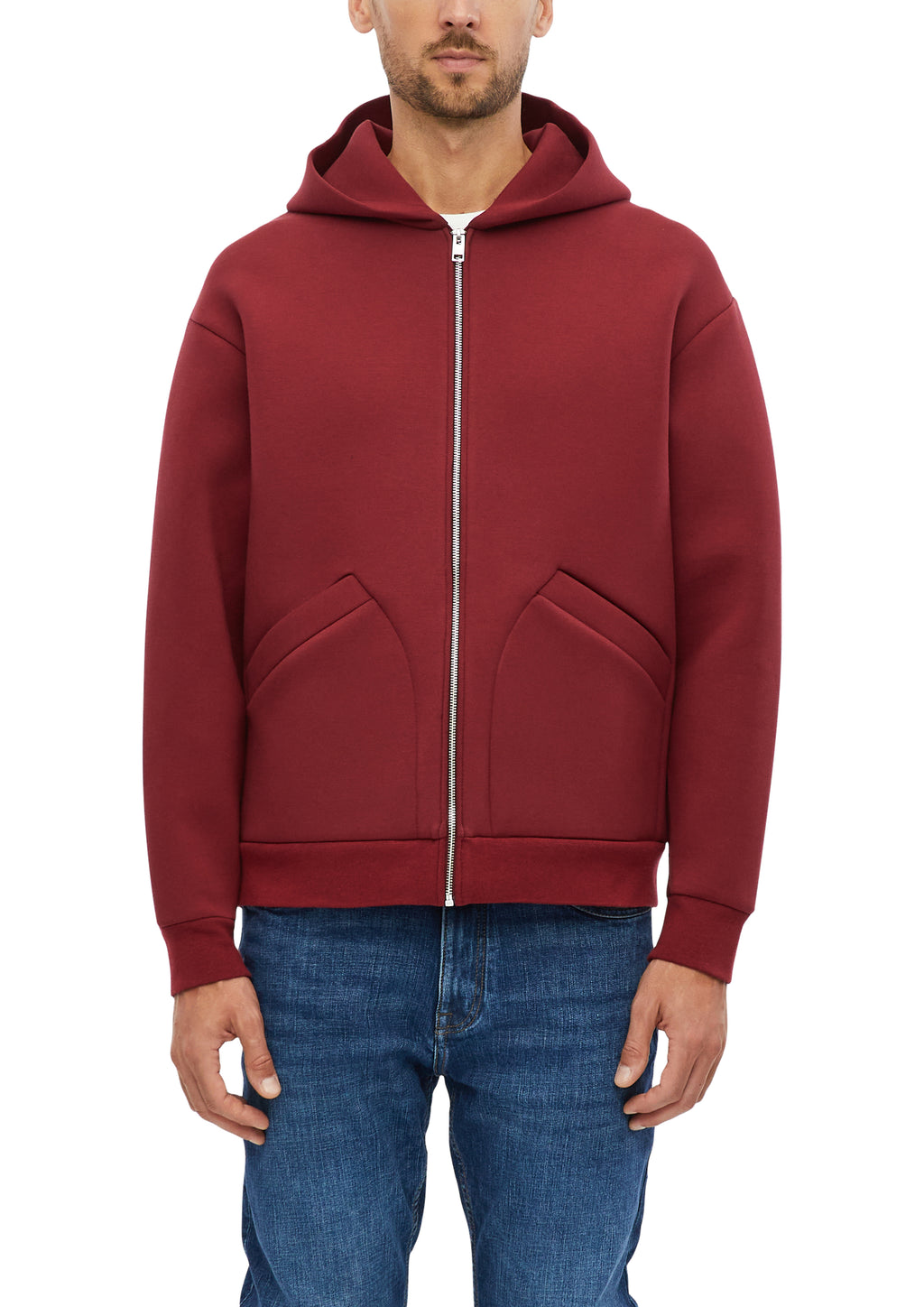 Jacke aus Scuba mit Kapuze in Rot von s.Oliver