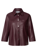 3/4-Arm Hemdbluse im Leder-Look