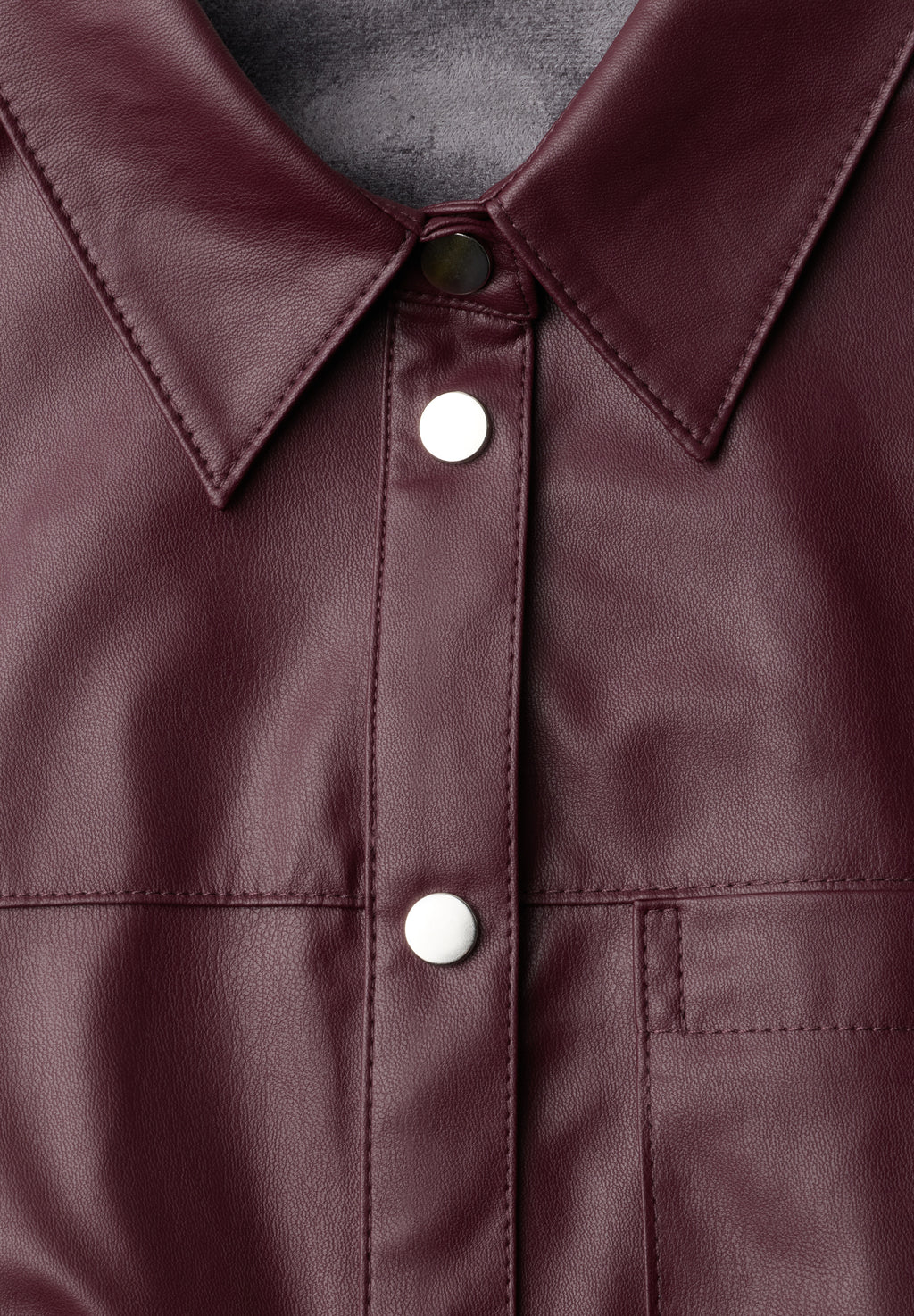 3/4-Arm Hemdbluse im Leder-Look