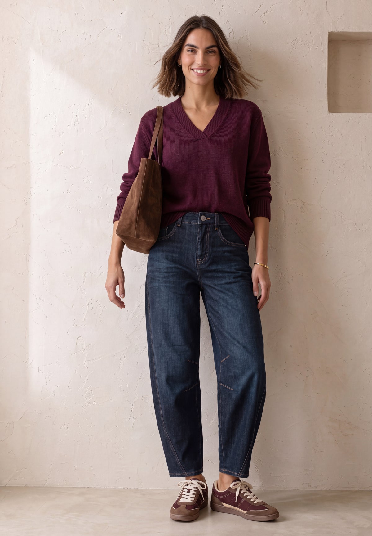 High Waist Barrel Leg Jeans im Loose Fit