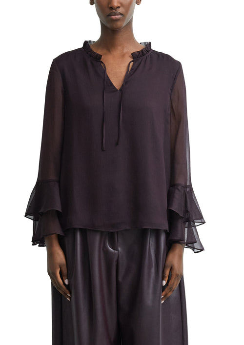 Chiffonbluse mit Volantärmeln von Comma