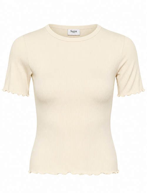 Ripp-T-Shirt mit gewellten Kanten von Saint Tropez
