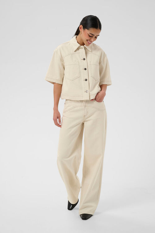 Weite Jeans Catharina in Creme von Kaffe