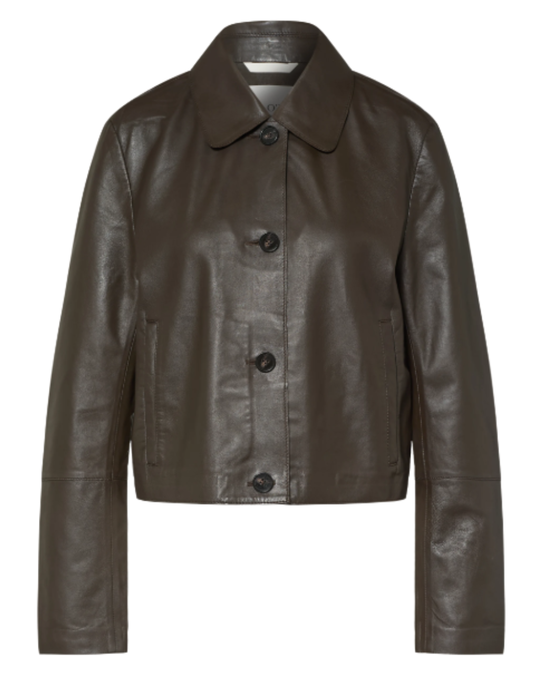 Kurze Lederjacke mit Umlegekragen von Marc O'Polo