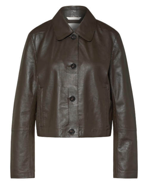 Kurze Lederjacke mit Umlegekragen von Marc O'Polo