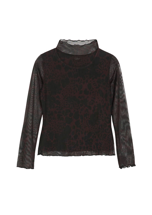 Mesh-Langarmshirt mit Stehkragen von s.Oliver BLACK LABEL