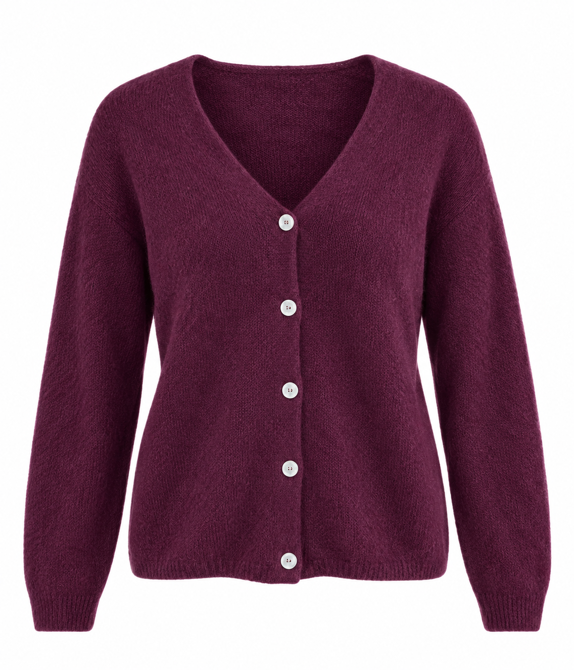 Da.Jacke Strick/Wirk - Bella Italia - aubergine - one size