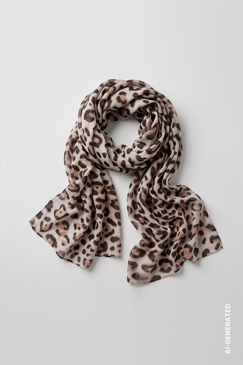Tuch mit Leoparden-Muster in Braun von Monari