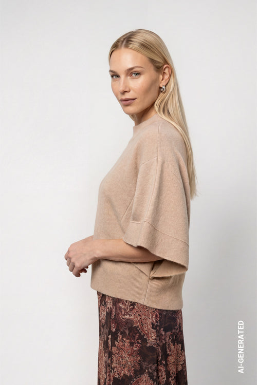 Strickpullover mit kurzen Fledermausärmeln von Monari