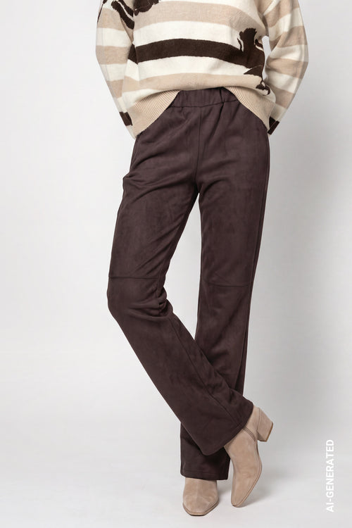 Velours-Hose mit Straight Leg von Monari