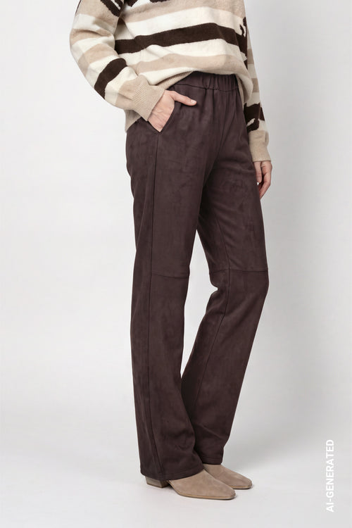 Velours-Hose mit Straight Leg von Monari