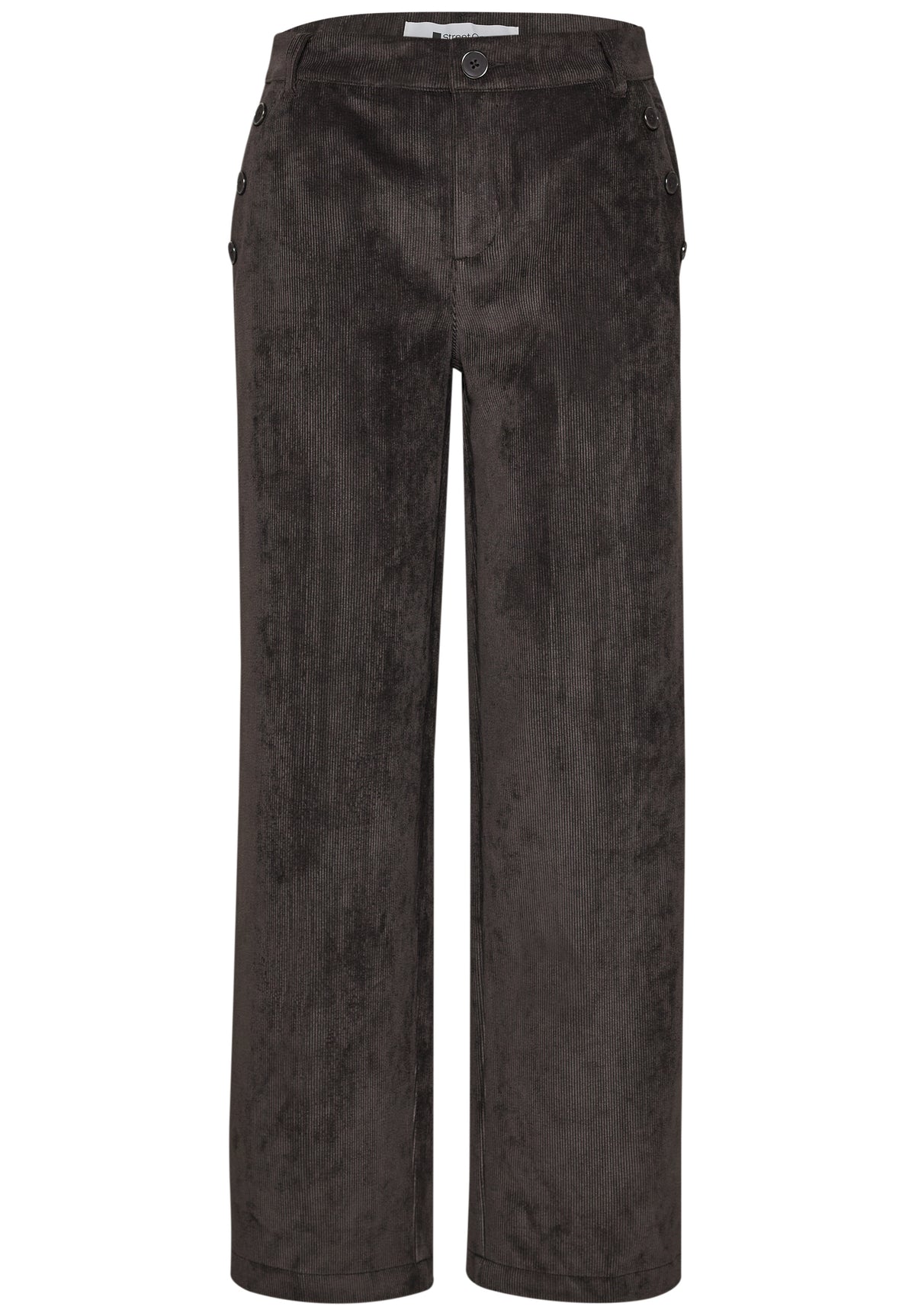 Mid Waist Straight Leg Hose mit Knöpfen