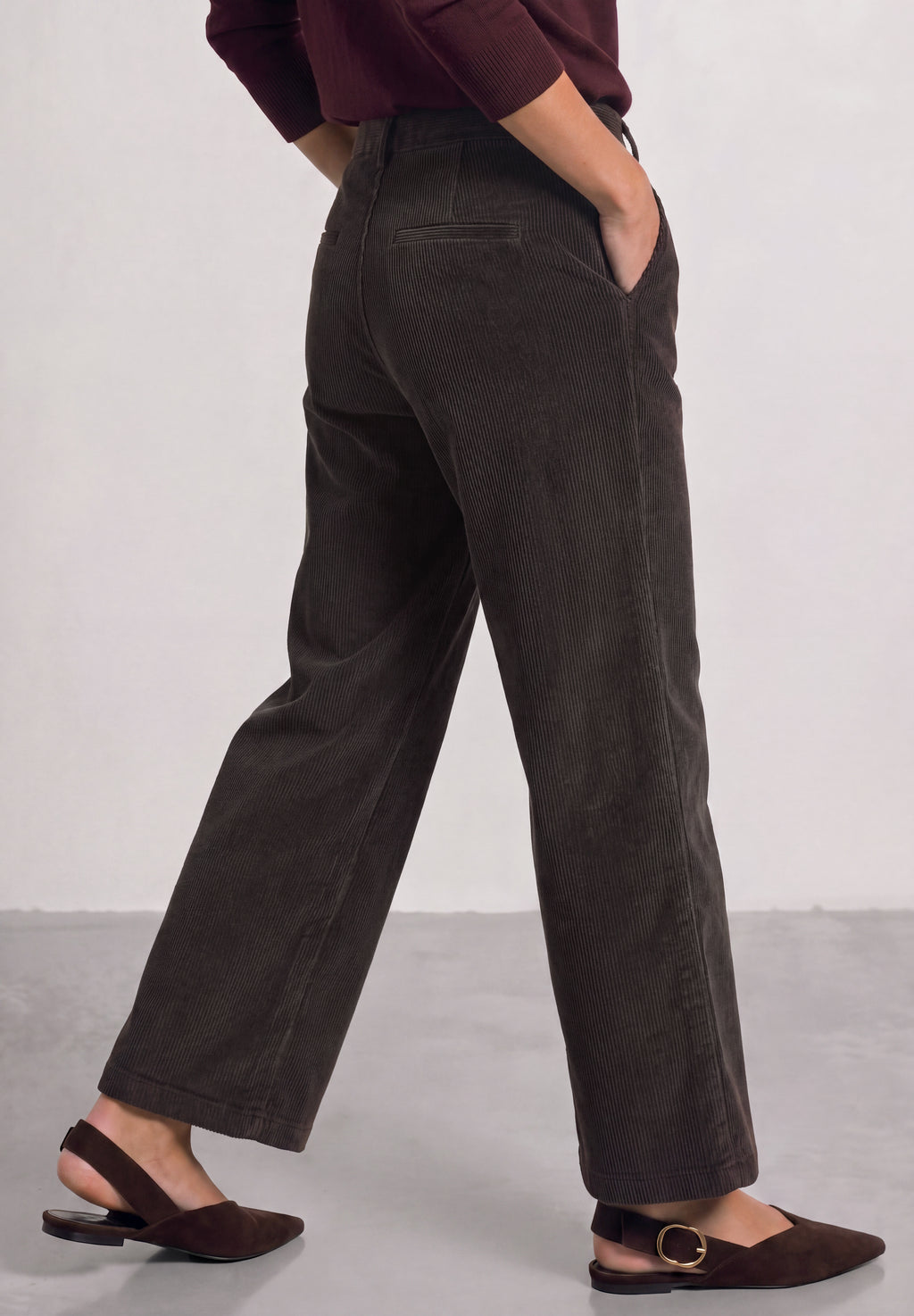 Mid Waist Straight Leg Hose mit Knöpfen