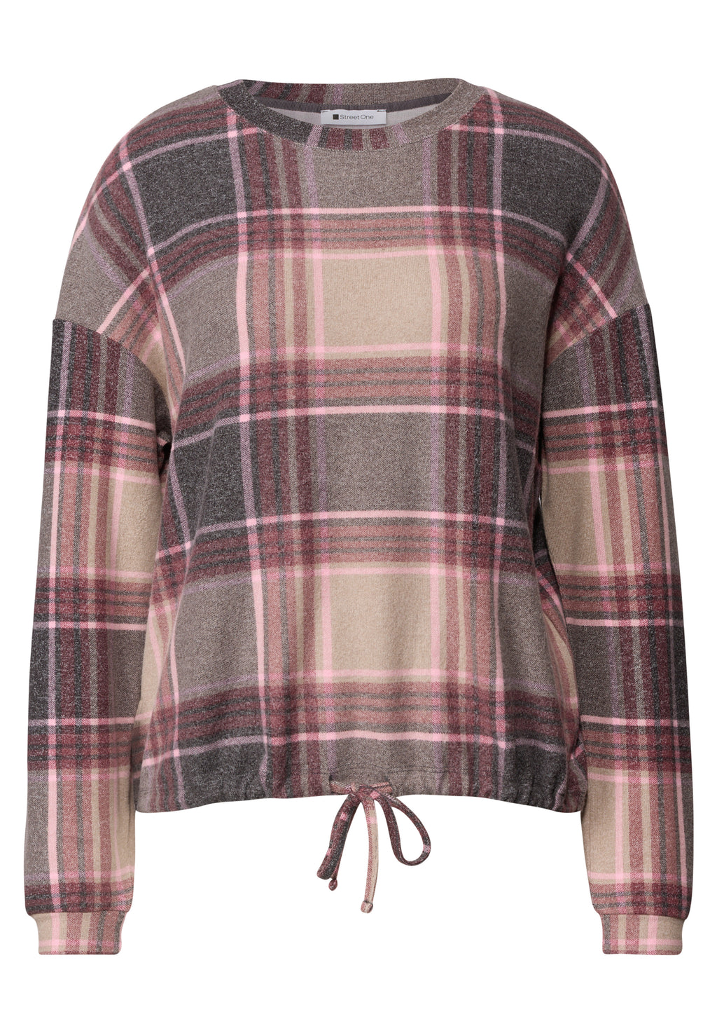 Langarm Shirt mit Rundhals und Karomuster