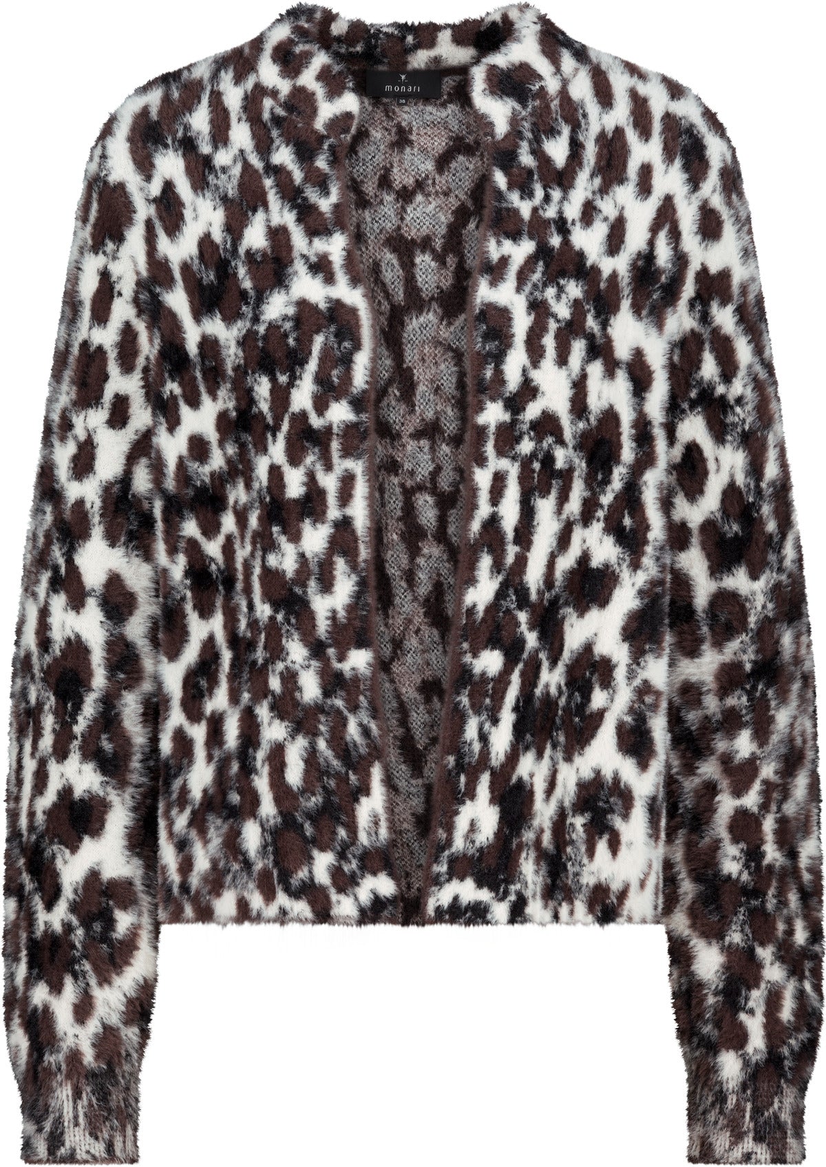 Flauschige Leo-Strickjacke