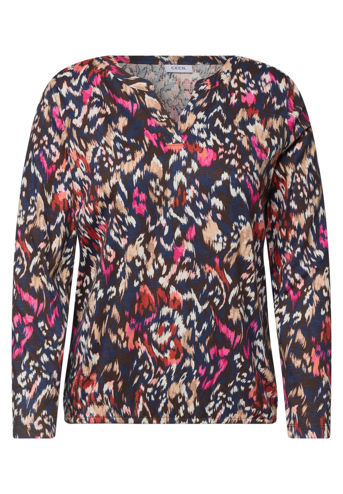 Gemustertes Shirt mit Split Neck im Tunika-Look von Cecil